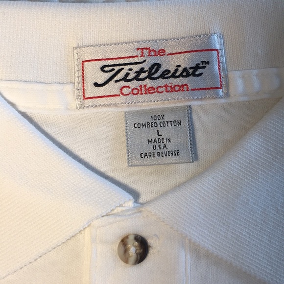 THE TITLEIST COLLECTION WHITE MEN’S POLO SHIRT SZL - Picture 3 of 5